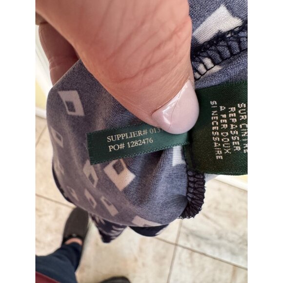 Lauren Ralph Lauren Navy Blue Geomatic Pattern Sleeveless Dress Size 12 - Picture 8 of 10